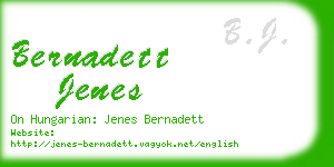 bernadett jenes business card